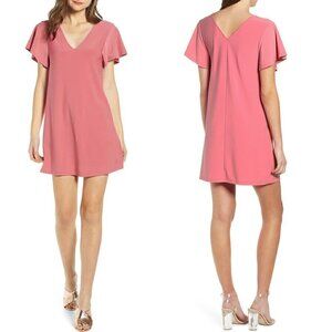 Leith Ruffle Sleeve Shift Mini Dress